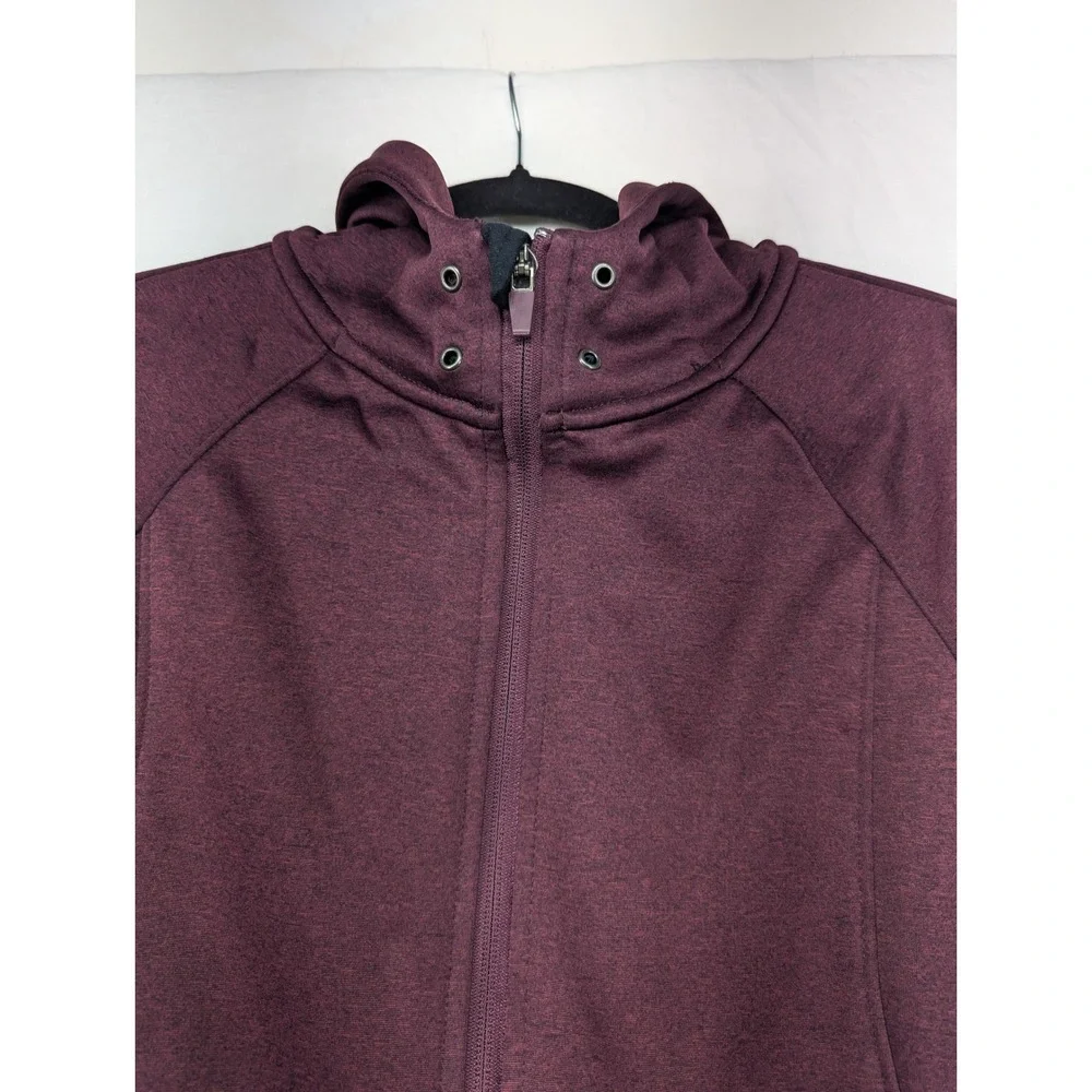 Glaciers Edge Womens M Burgundy Heathered Fleece‎ Lined Hooded Jacket Coat